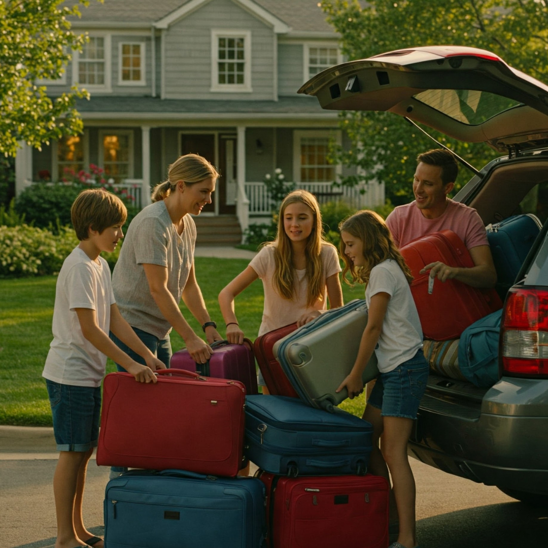 Family going for new year holiday from Dubai